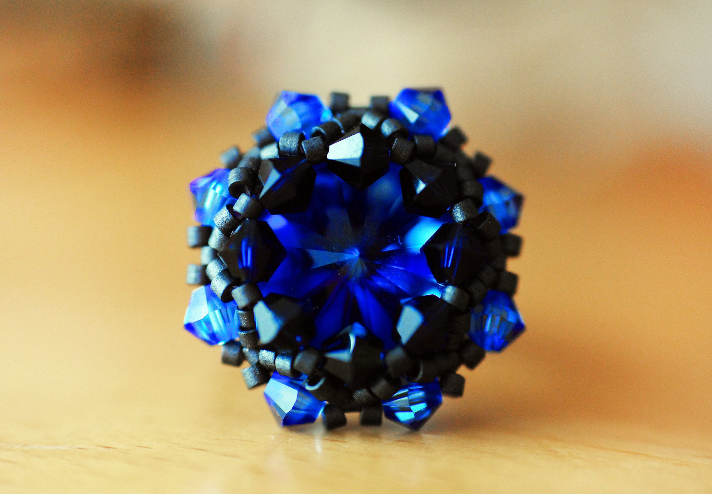 Kristallblüte Nachtblau / Ring