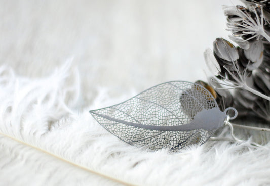 Blatt Amulett - Silber