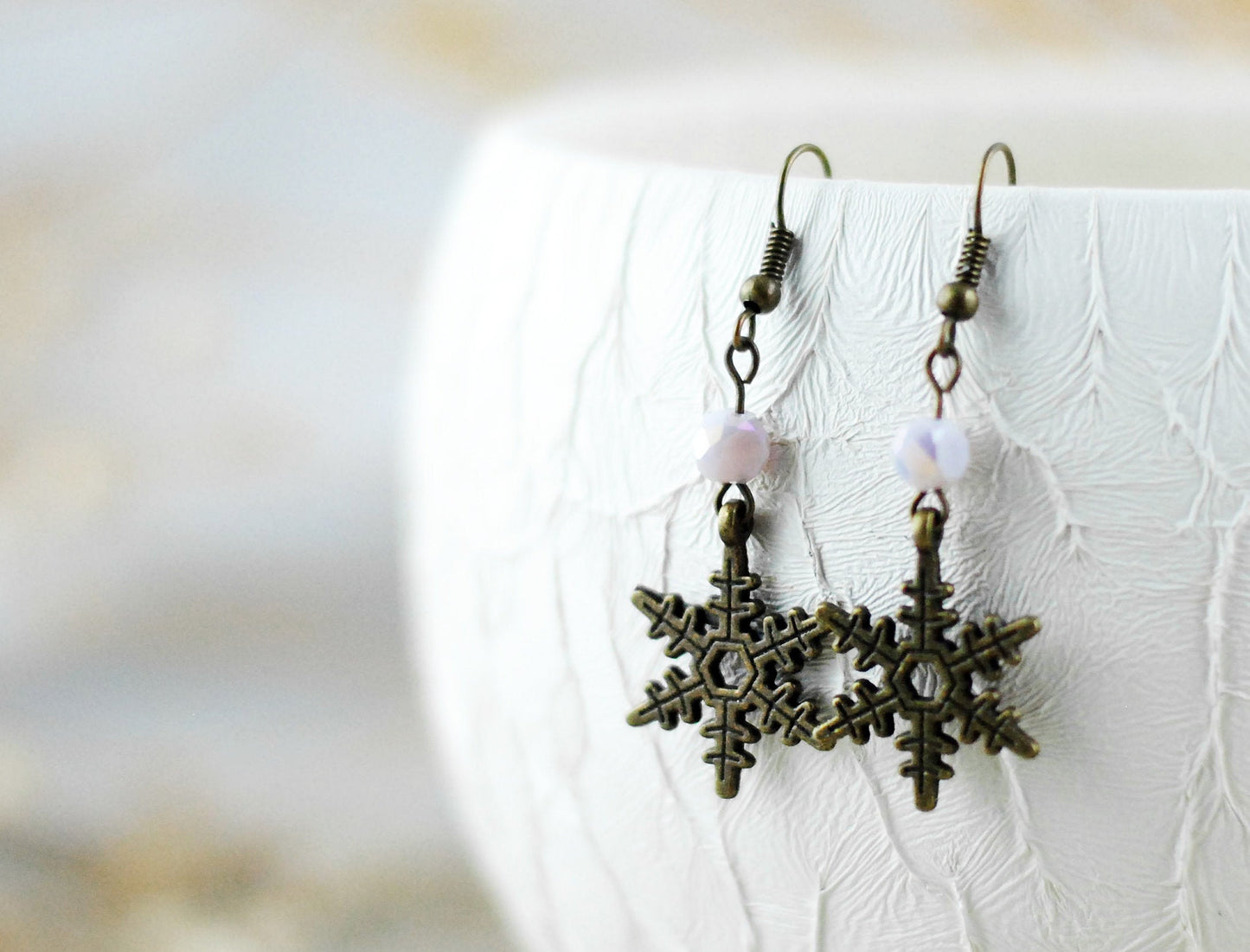 Ohrhänger "Schneeflocken" Altrosé