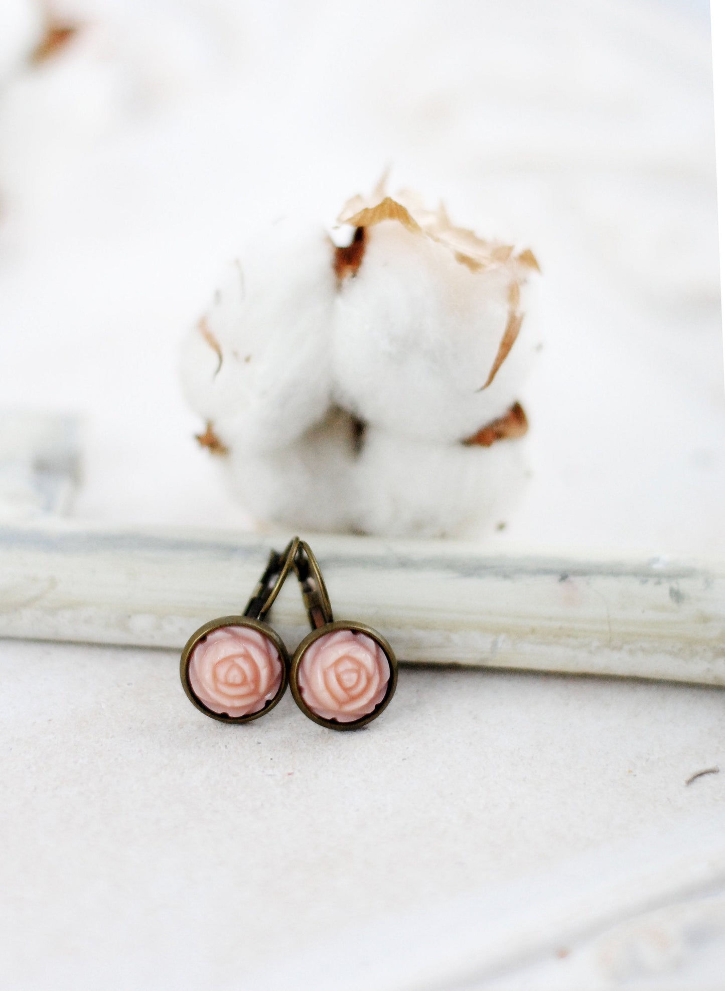 Ohrhänger "Rose" Lachs