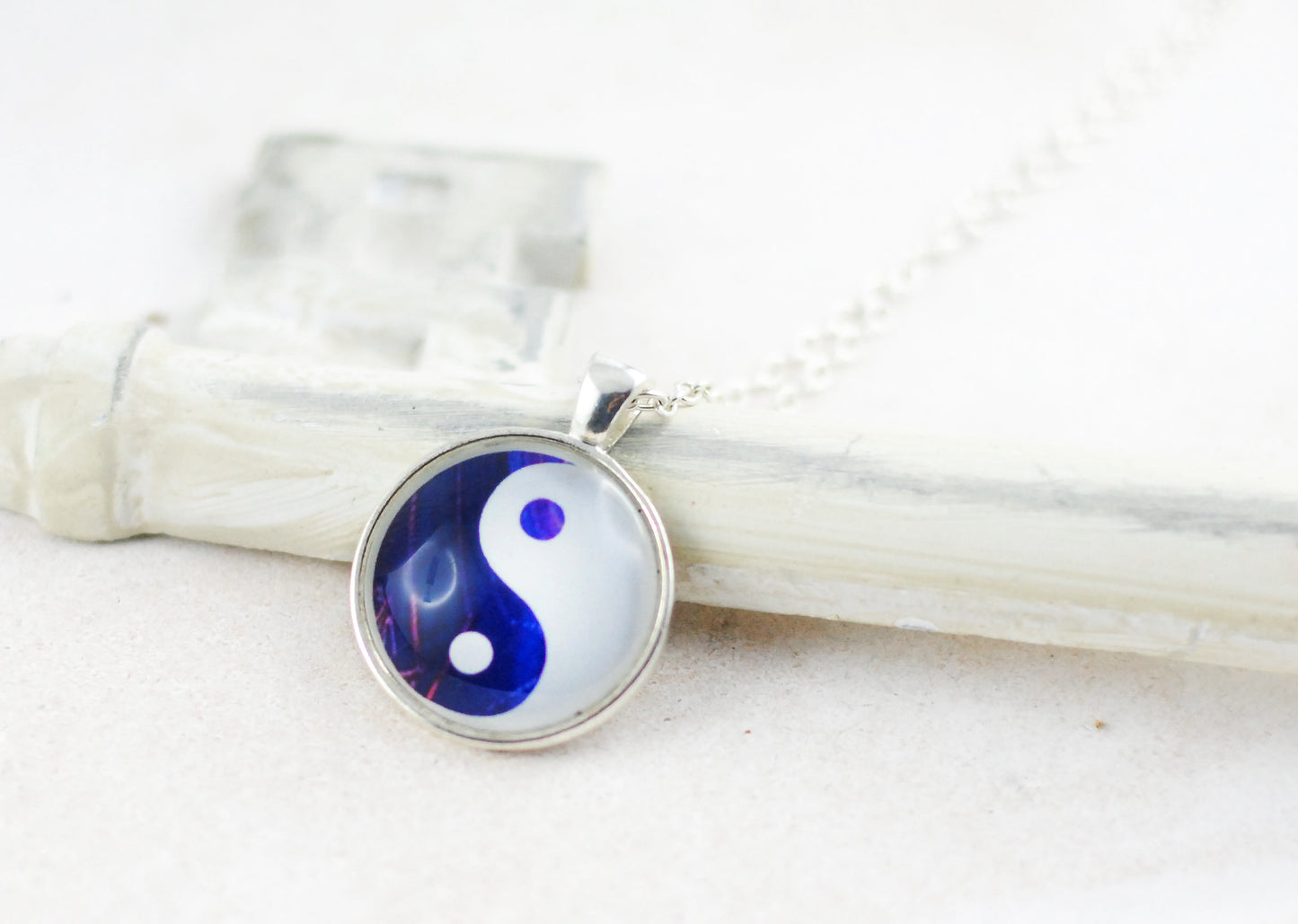Amulett "Yin & Yang" versilbert