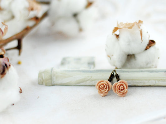 Ohrhänger "Rose" Sand-Koralle