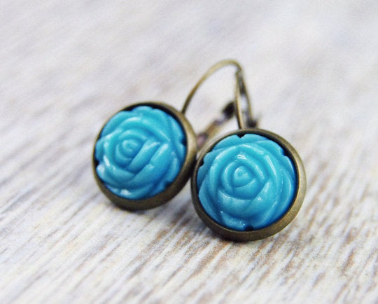Ohrhänger "Rose" Blau