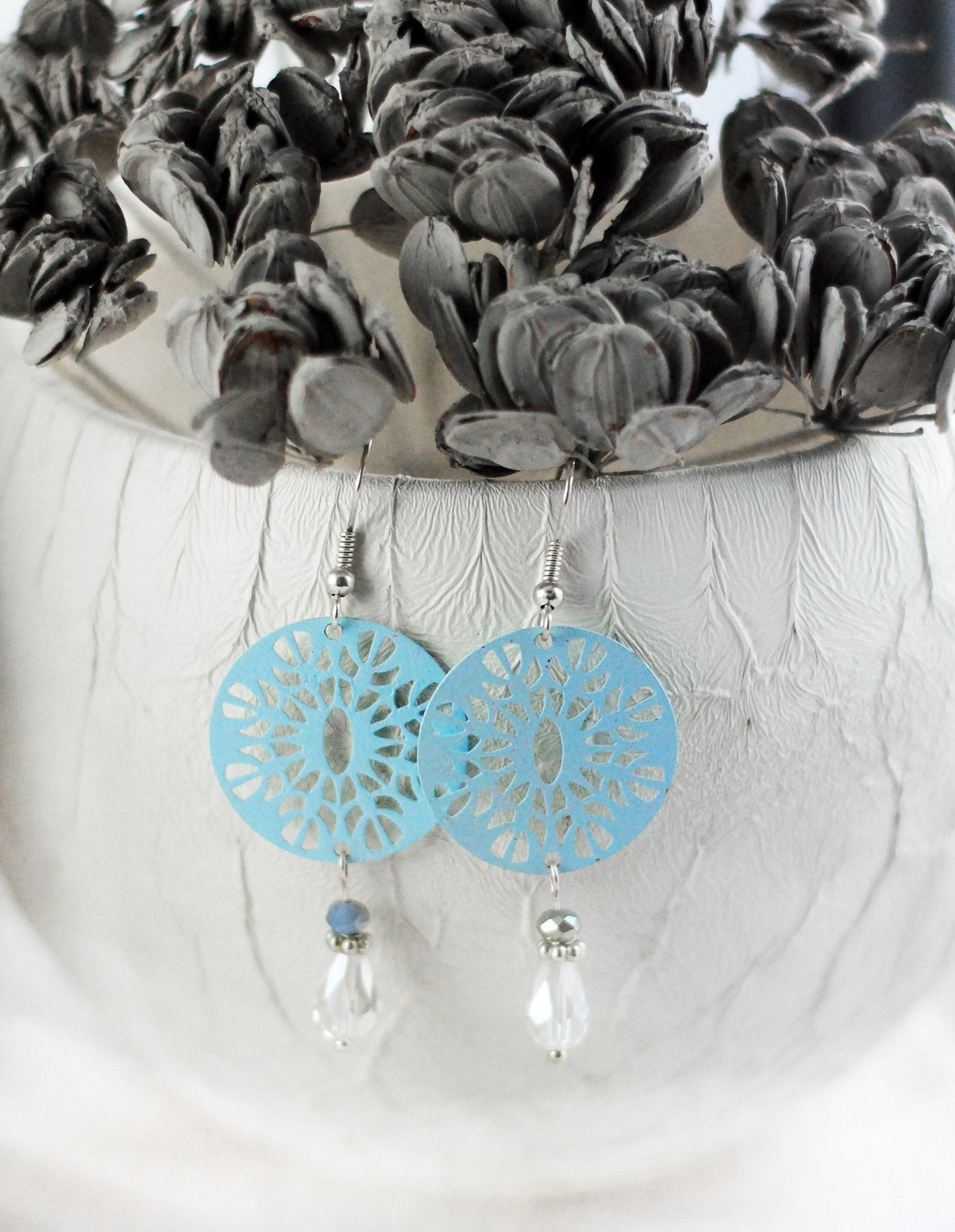 Ornament-Ohrhänger Eisblau