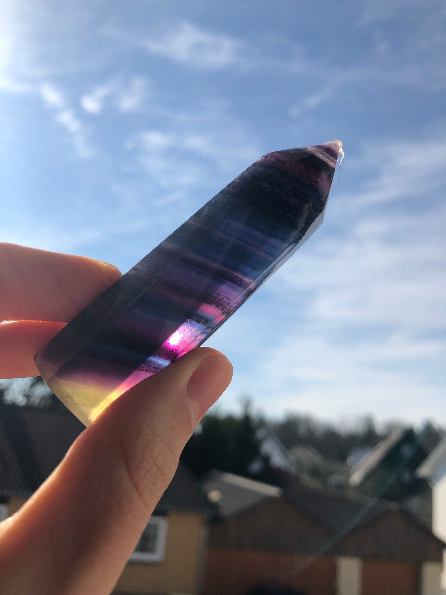 Turm Regenbogen-Fluorit Unikat 6