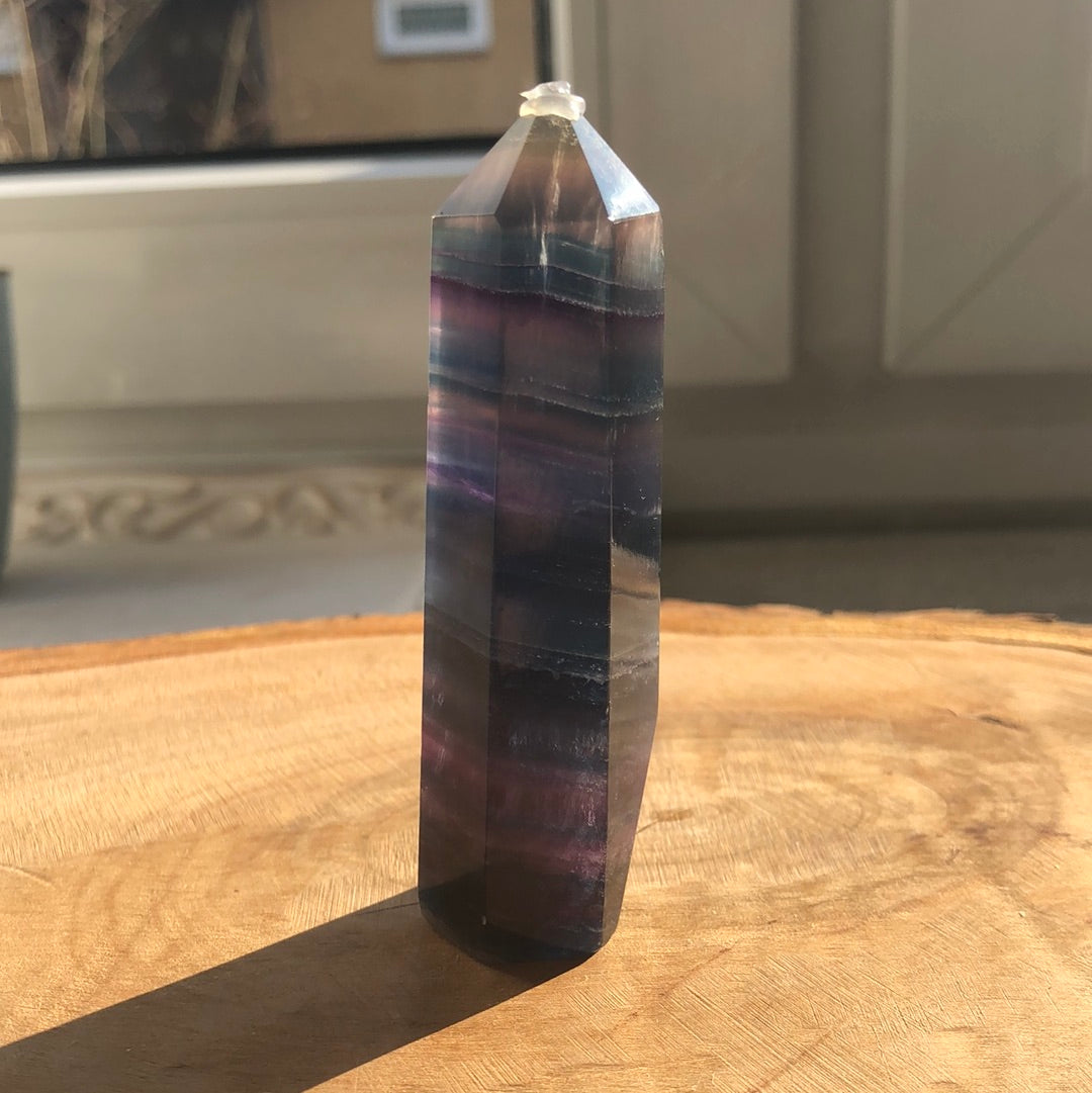 Turm Regenbogen-Fluorit Unikat 3