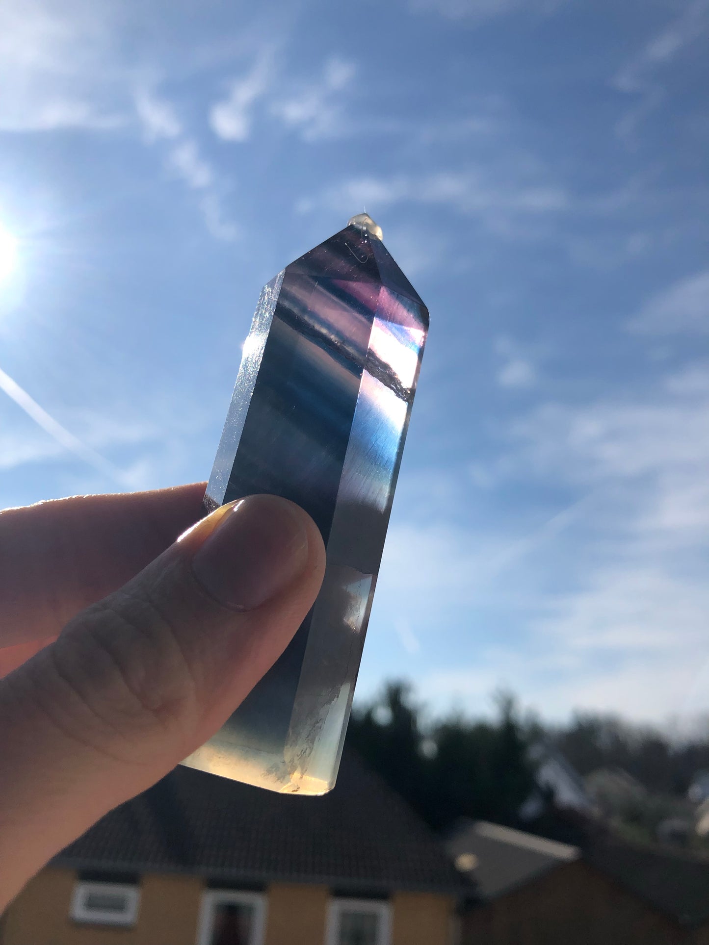 Turm Regenbogen-Fluorit Unikat 2