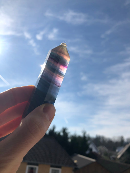 Turm Regenbogen-Fluorit Unikat 3