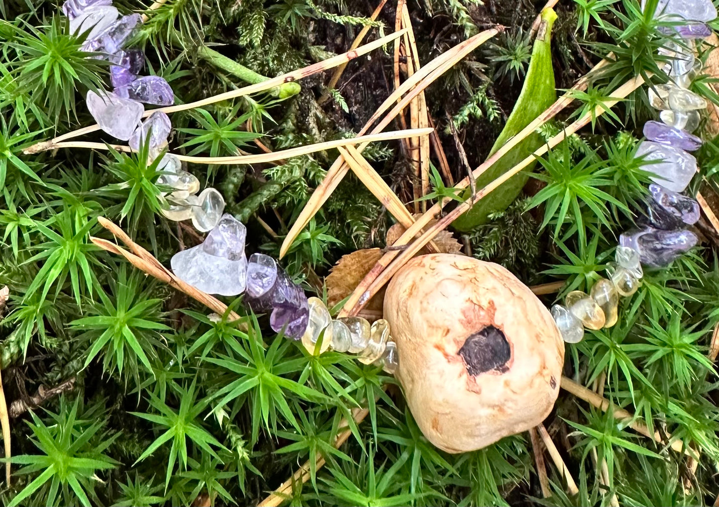 Behütet ✧ Baumperlen-Kette ✧ Ametrin & Citrin ✧ Unikat