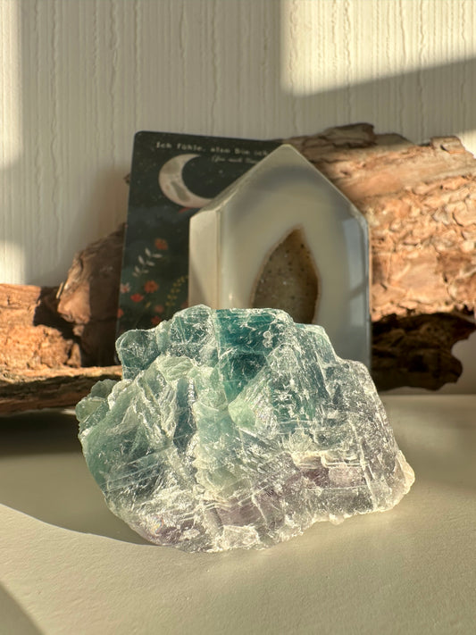 Regenbogen Fluorit Rohstein