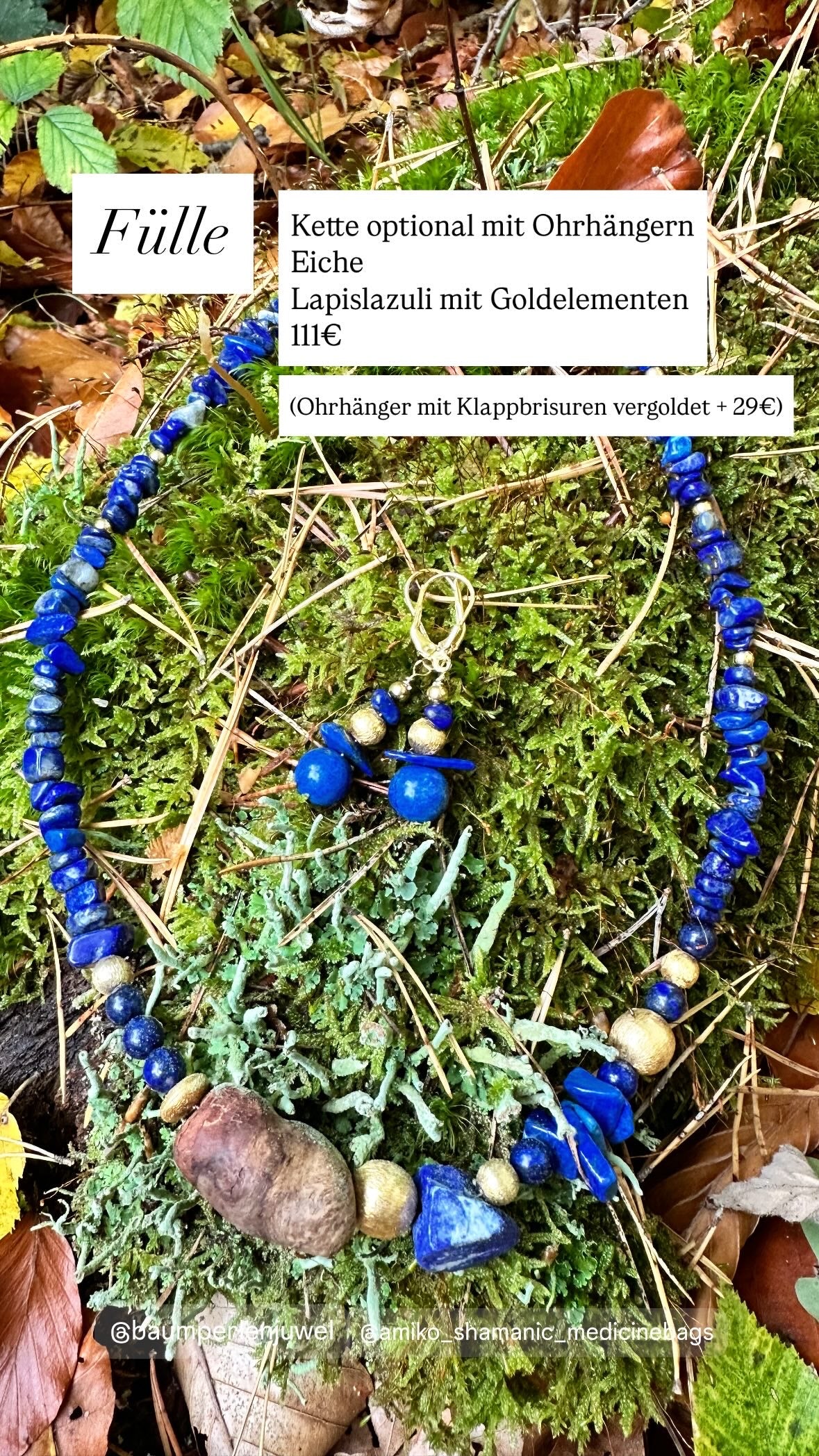 Fülle ✧ Baumperlen-Kette ✧ Lapislazuli & Gold ✧ Unikat