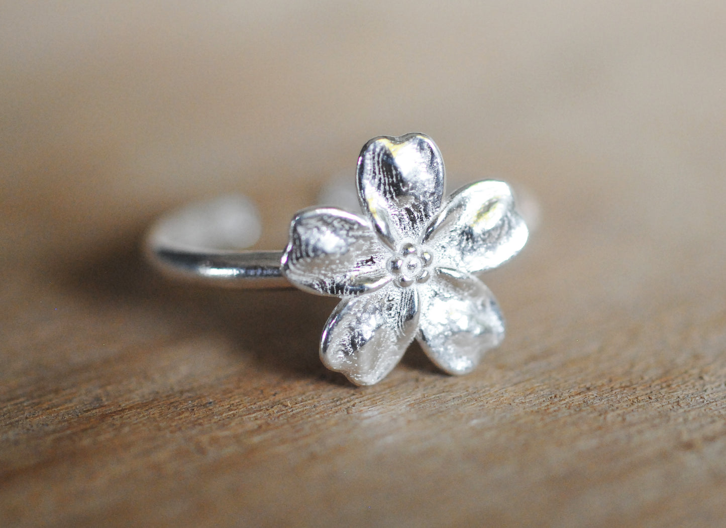 925er Silber Ring Blüte