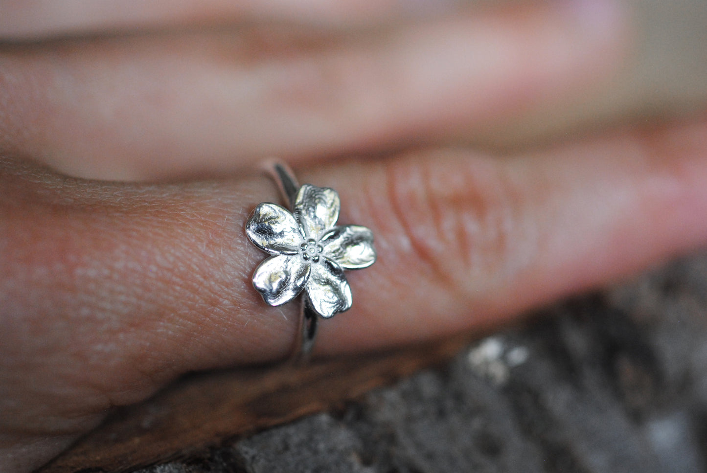 925er Silber Ring Blüte