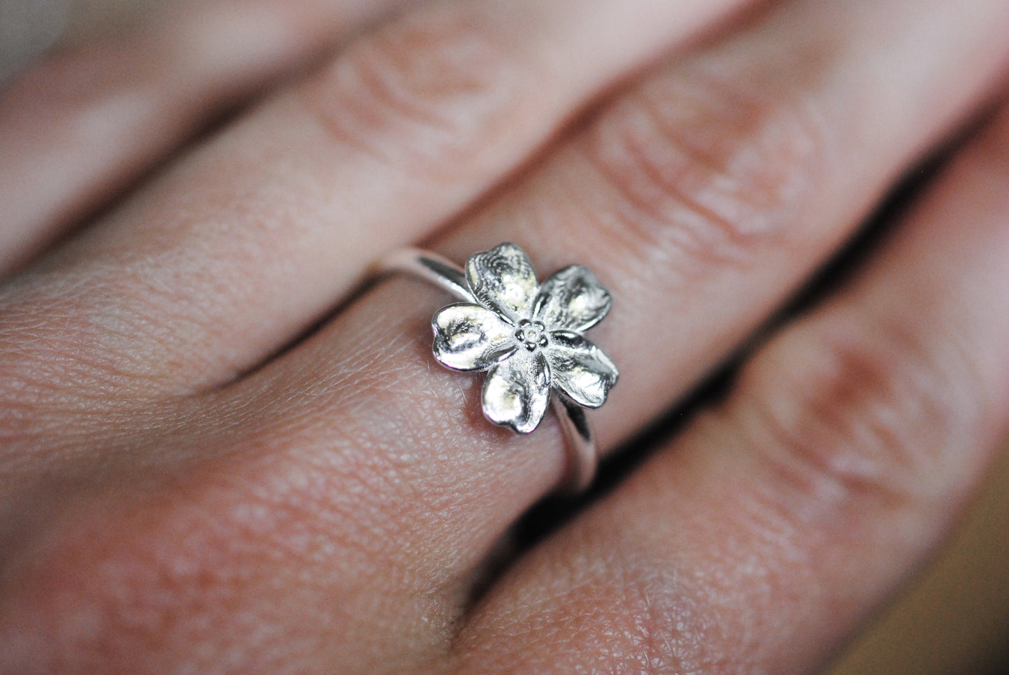 925er Silber Ring Blüte