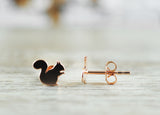 Roségold vergoldete Ohrstecker 18K Eichhörnchen