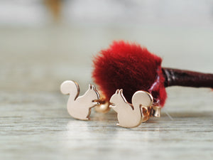 Roségold vergoldete Ohrstecker 18K Eichhörnchen