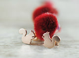 Roségold vergoldete Ohrstecker 18K Eichhörnchen