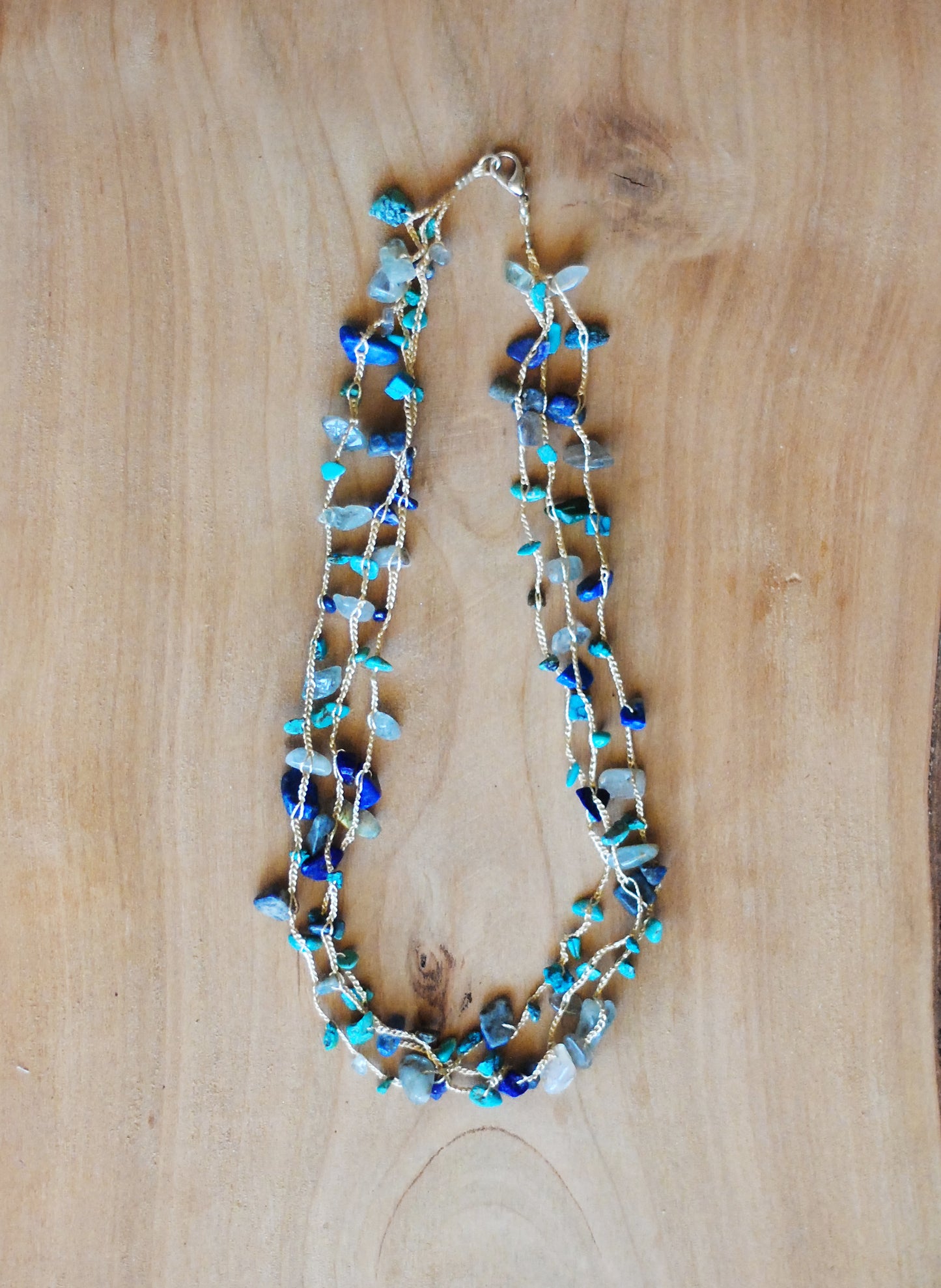 Unikat-Kette "Meeresrauschen" mit Aquamarin