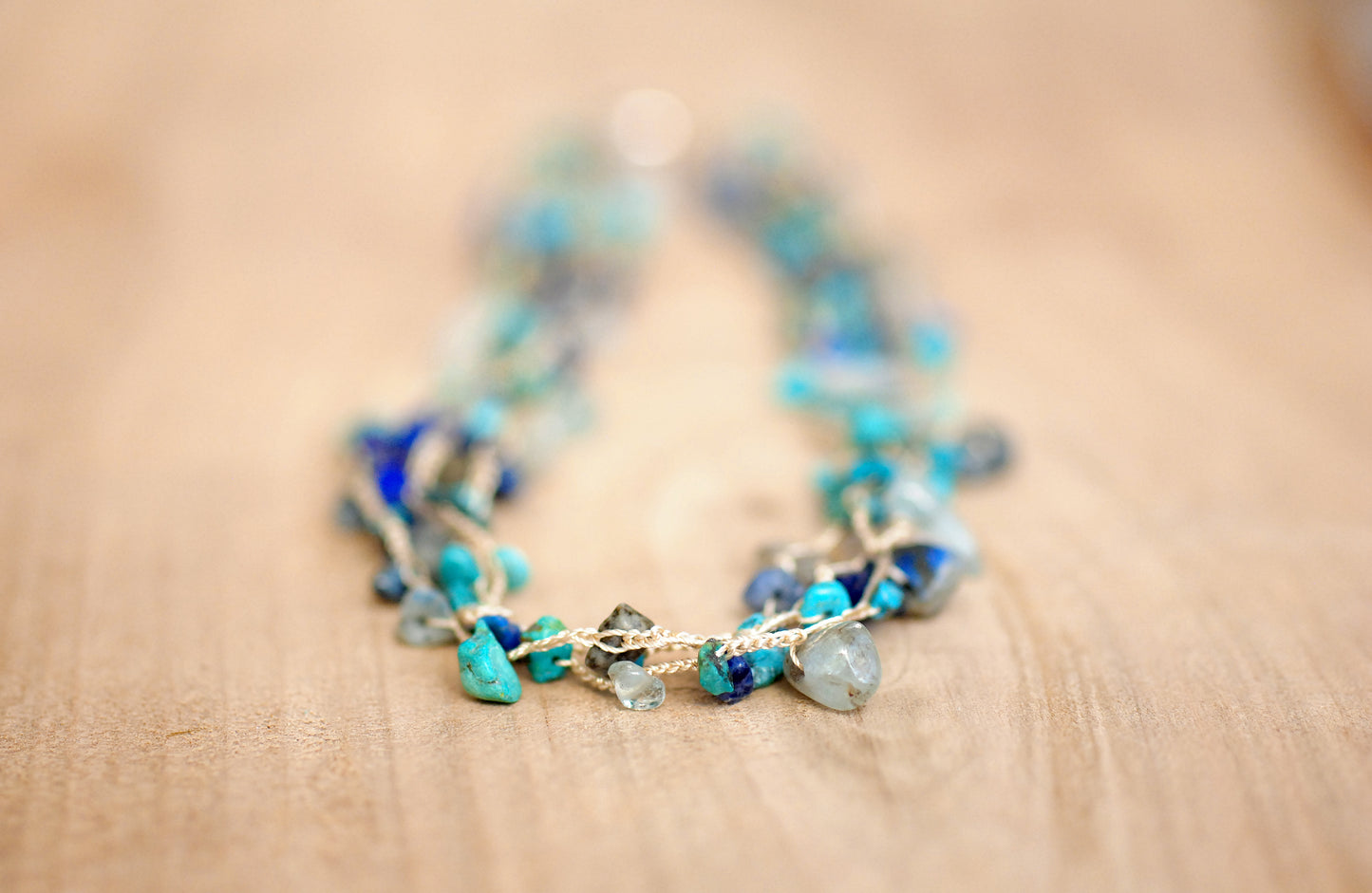 Unikat-Kette "Meeresrauschen" mit Aquamarin