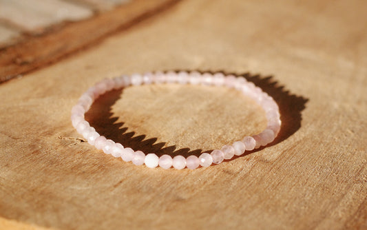 Rosenquarz Armband facettiert