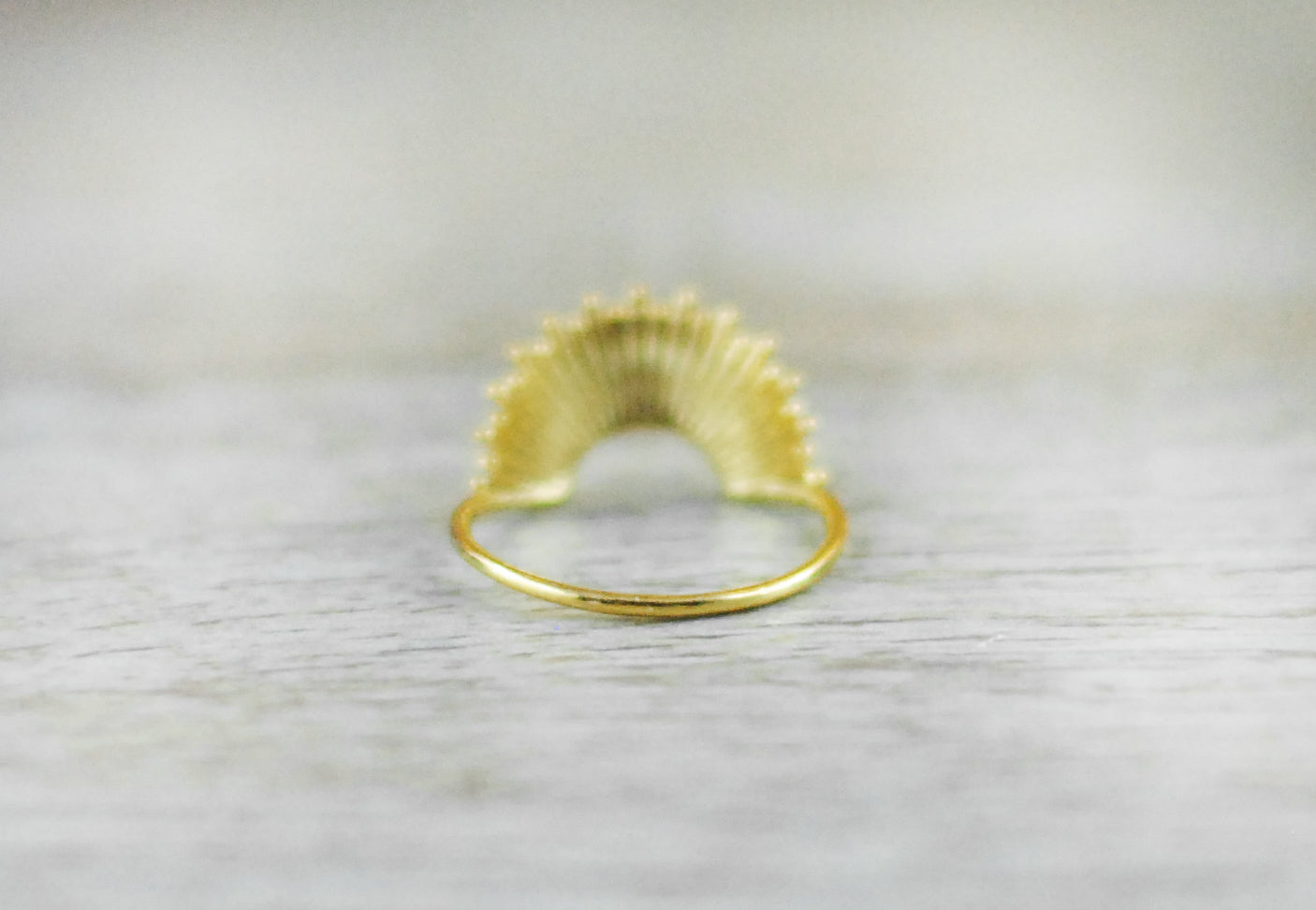 Vergoldeter 24K Ring Sonne