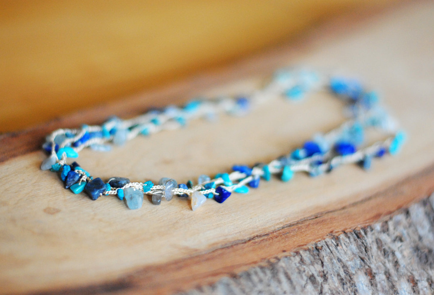 Unikat-Kette "Meeresrauschen" mit Aquamarin