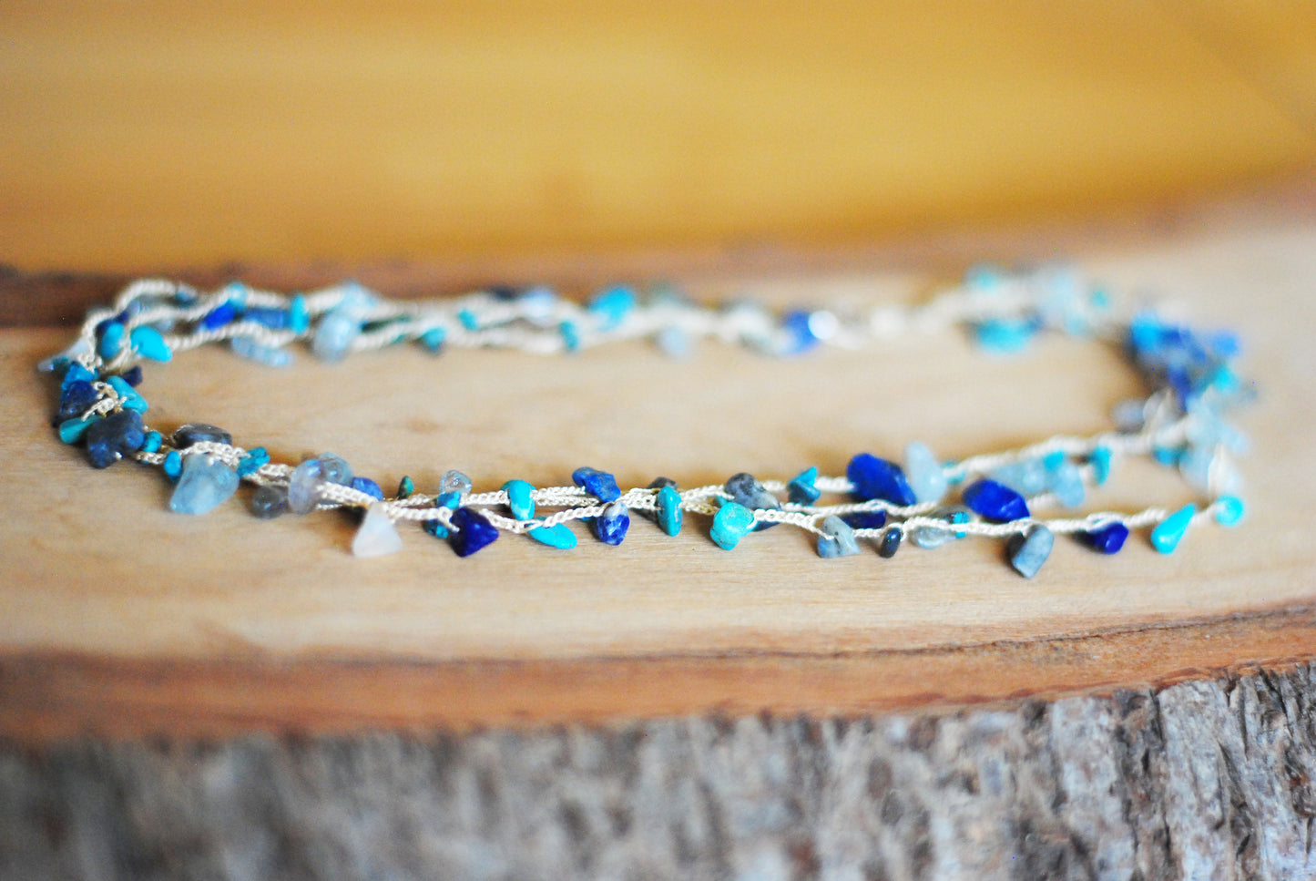 Unikat-Kette "Meeresrauschen" mit Aquamarin