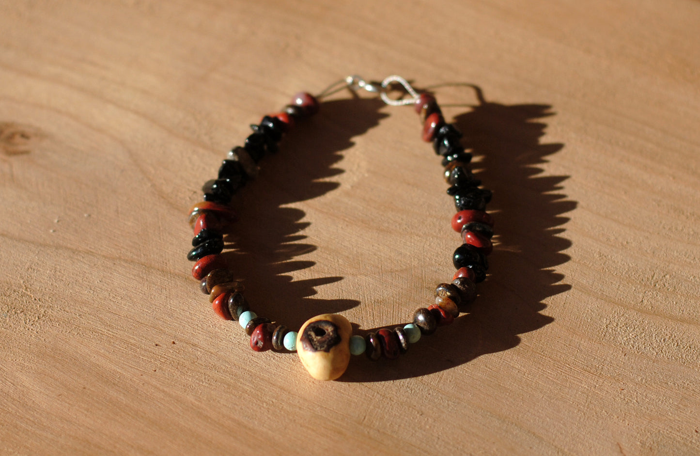 Erdung ✧ Baumperlen-Armband ✧ Roter Jaspis & Turmalin ✧ Unikat