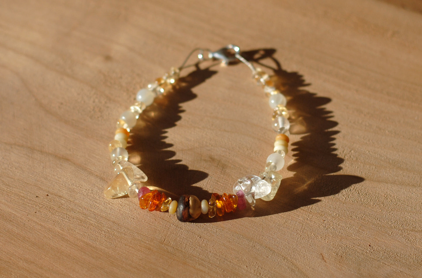 Leichtigkeit ✧ Baumperlen-Armband & Ring ✧ Bernstein & Citrin ✧ Unikat