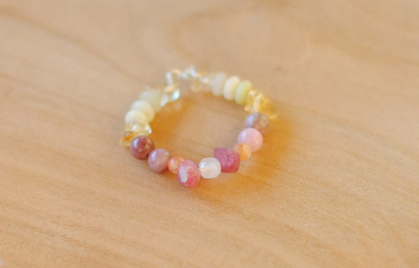 Leichtigkeit ✧ Baumperlen-Armband & Ring ✧ Bernstein & Citrin ✧ Unikat