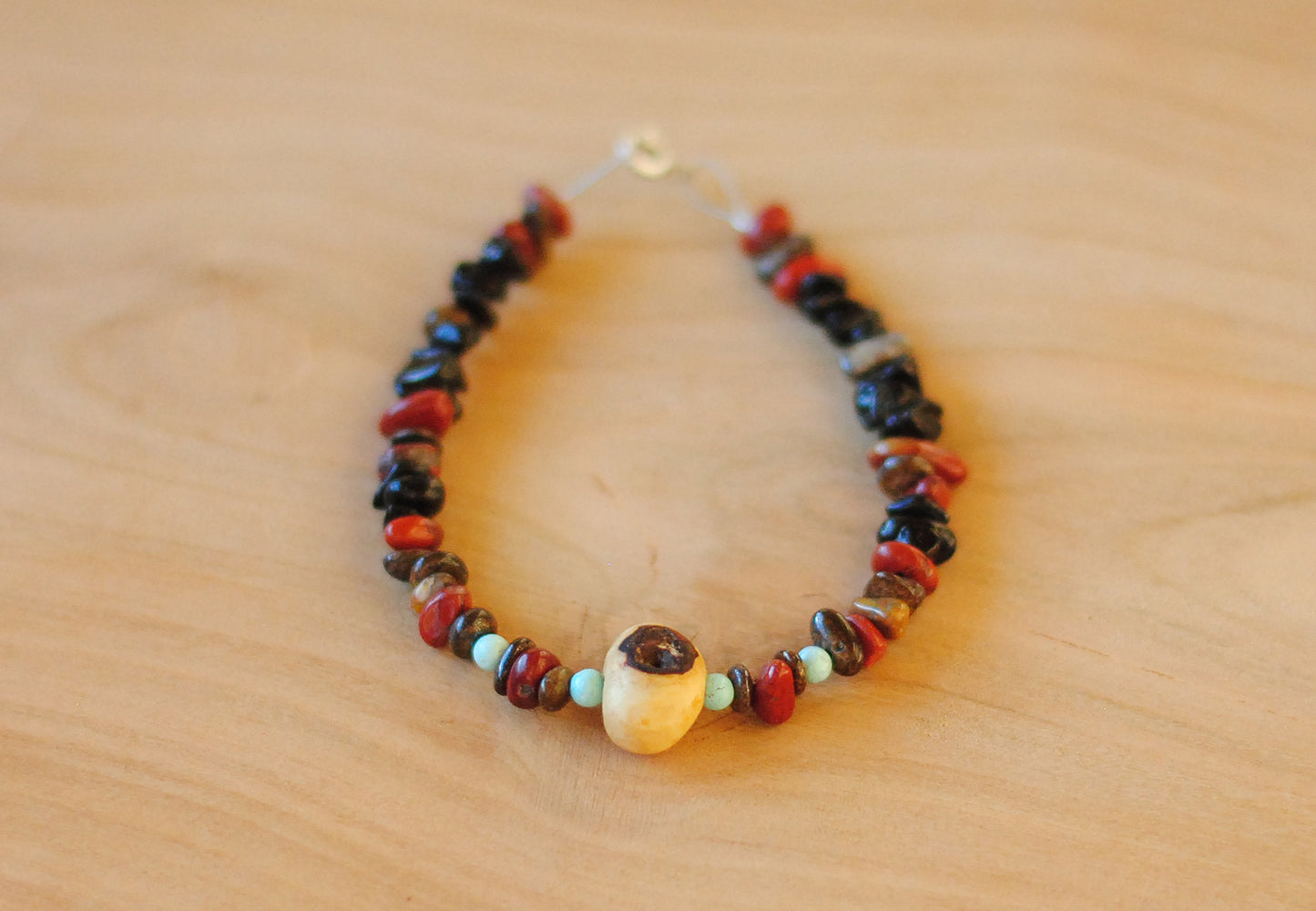 Erdung ✧ Baumperlen-Armband ✧ Roter Jaspis & Turmalin ✧ Unikat