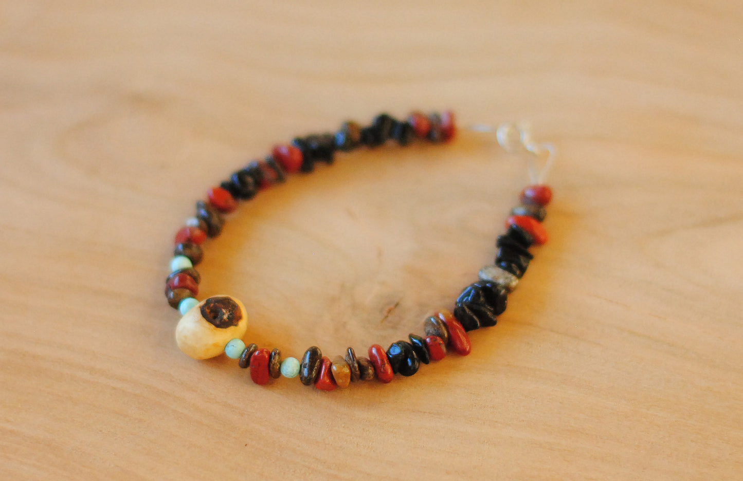 Erdung ✧ Baumperlen-Armband ✧ Roter Jaspis & Turmalin ✧ Unikat