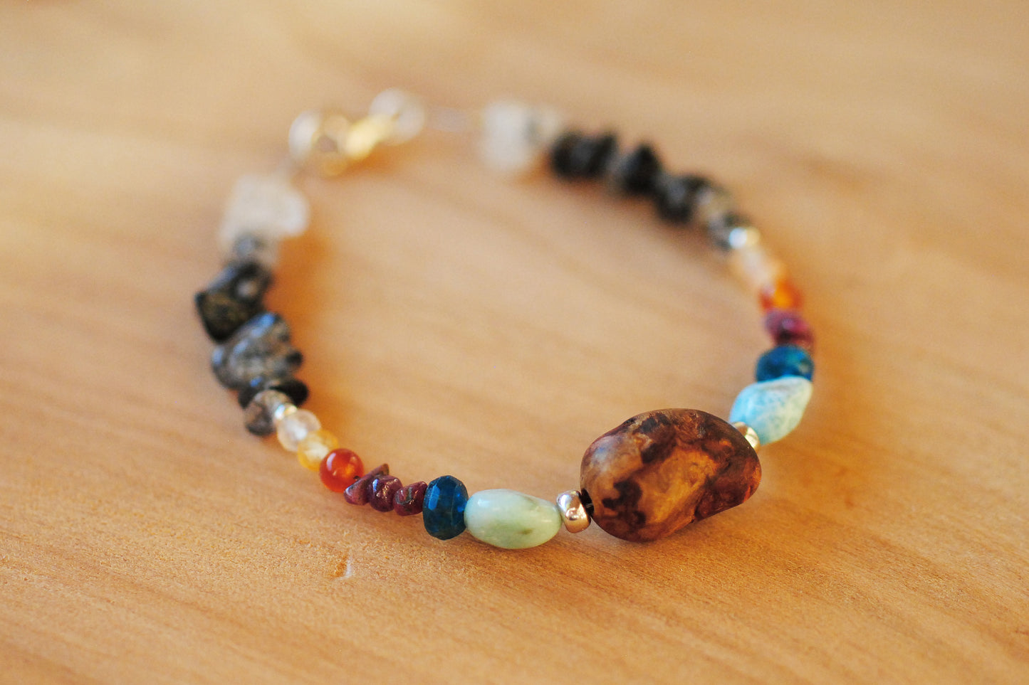 Erwachen & Neubeginn ✧ Baumperlen-Armband ✧ Turmalinquarz & Larimar ✧ Unikat