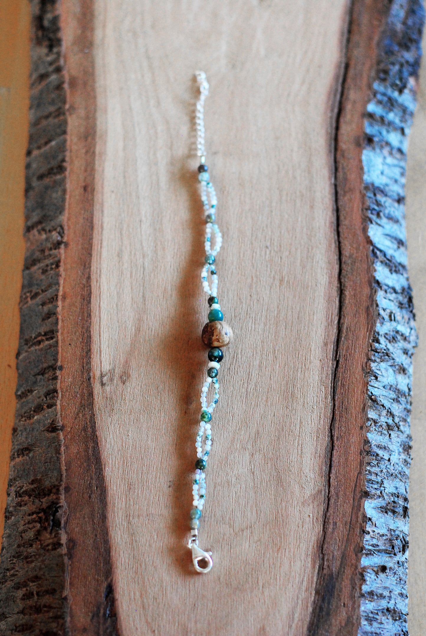 Verbundenheit ✧ Baumperlen-Armband ✧ Moosachat & Baumachat ✧ Unikat