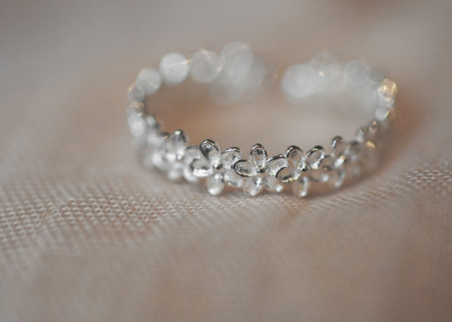 925er Silber Ring Kleine Blüten