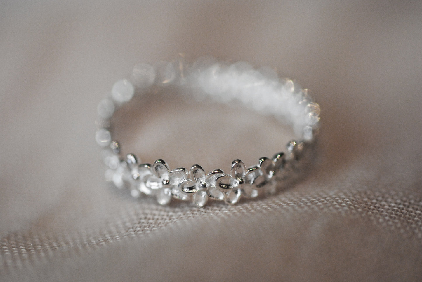 925er Silber Ring Kleine Blüten