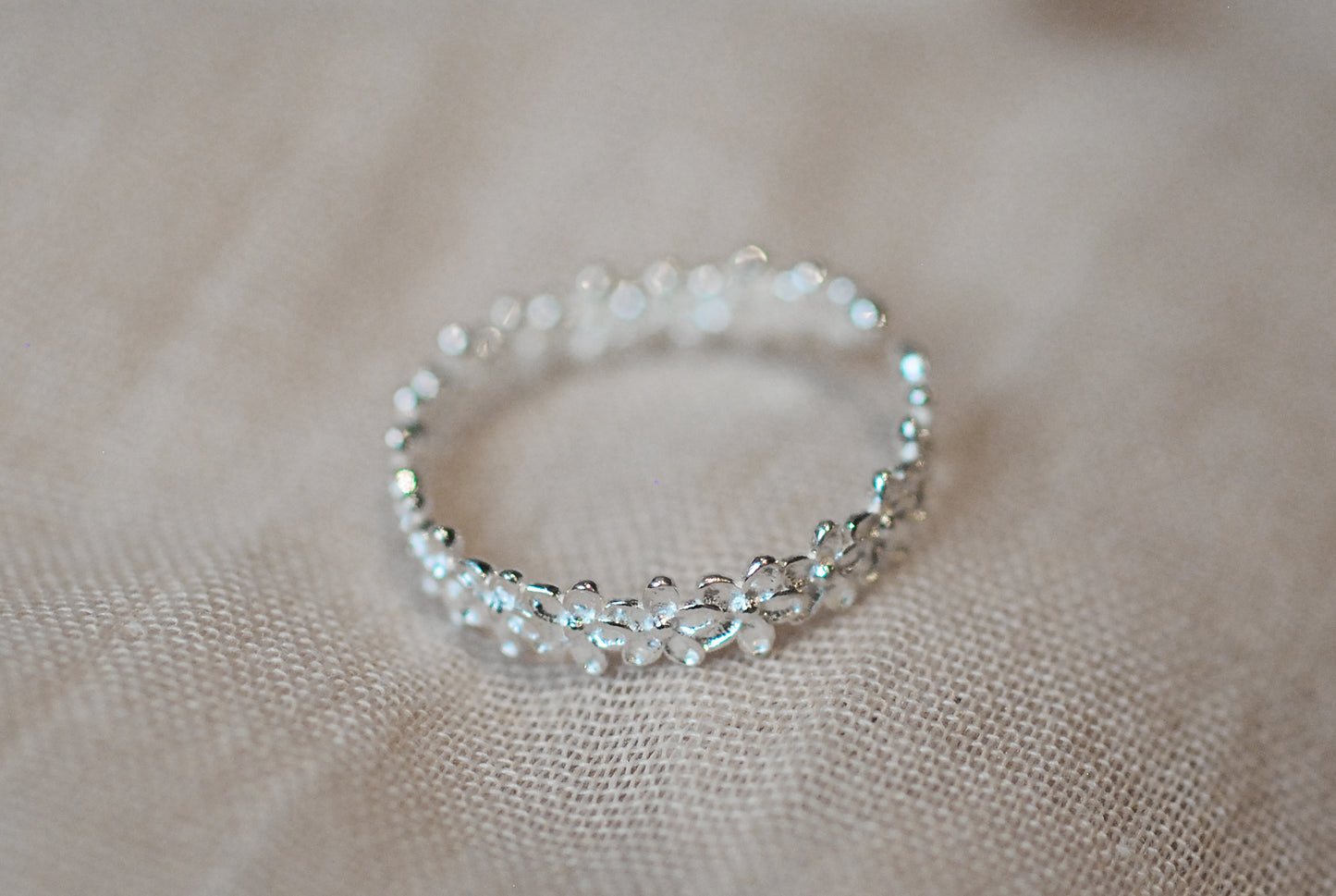 925er Silber Ring Kleine Blüten