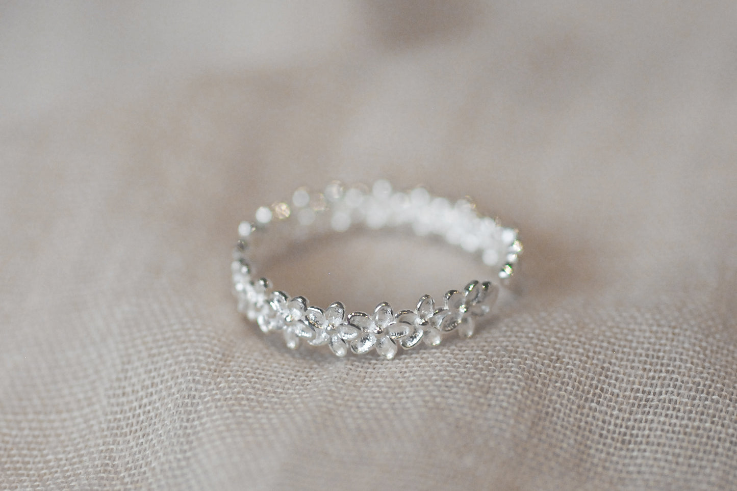 925er Silber Ring Kleine Blüten