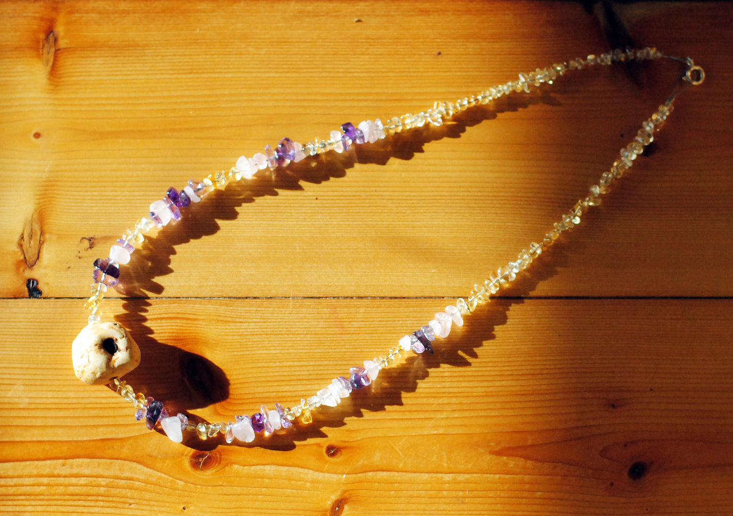 Behütet ✧ Baumperlen-Kette ✧ Ametrin & Citrin ✧ Unikat