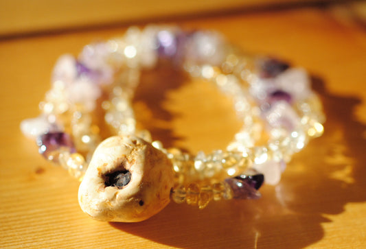 Behütet ✧ Baumperlen-Kette ✧ Ametrin & Citrin ✧ Unikat