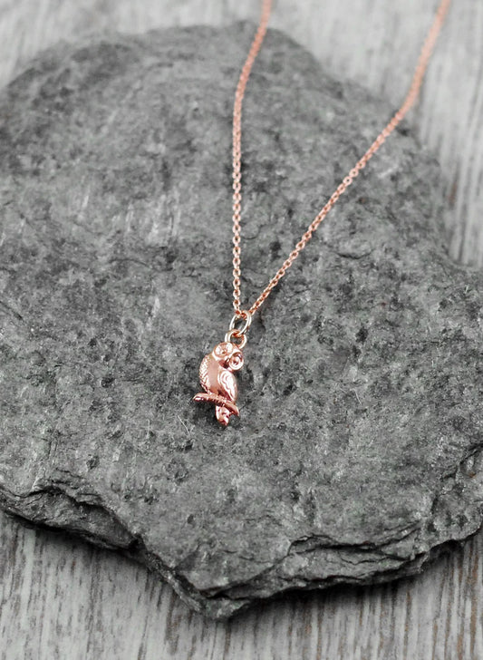18 K Roségold vergoldete Kette "Eule"