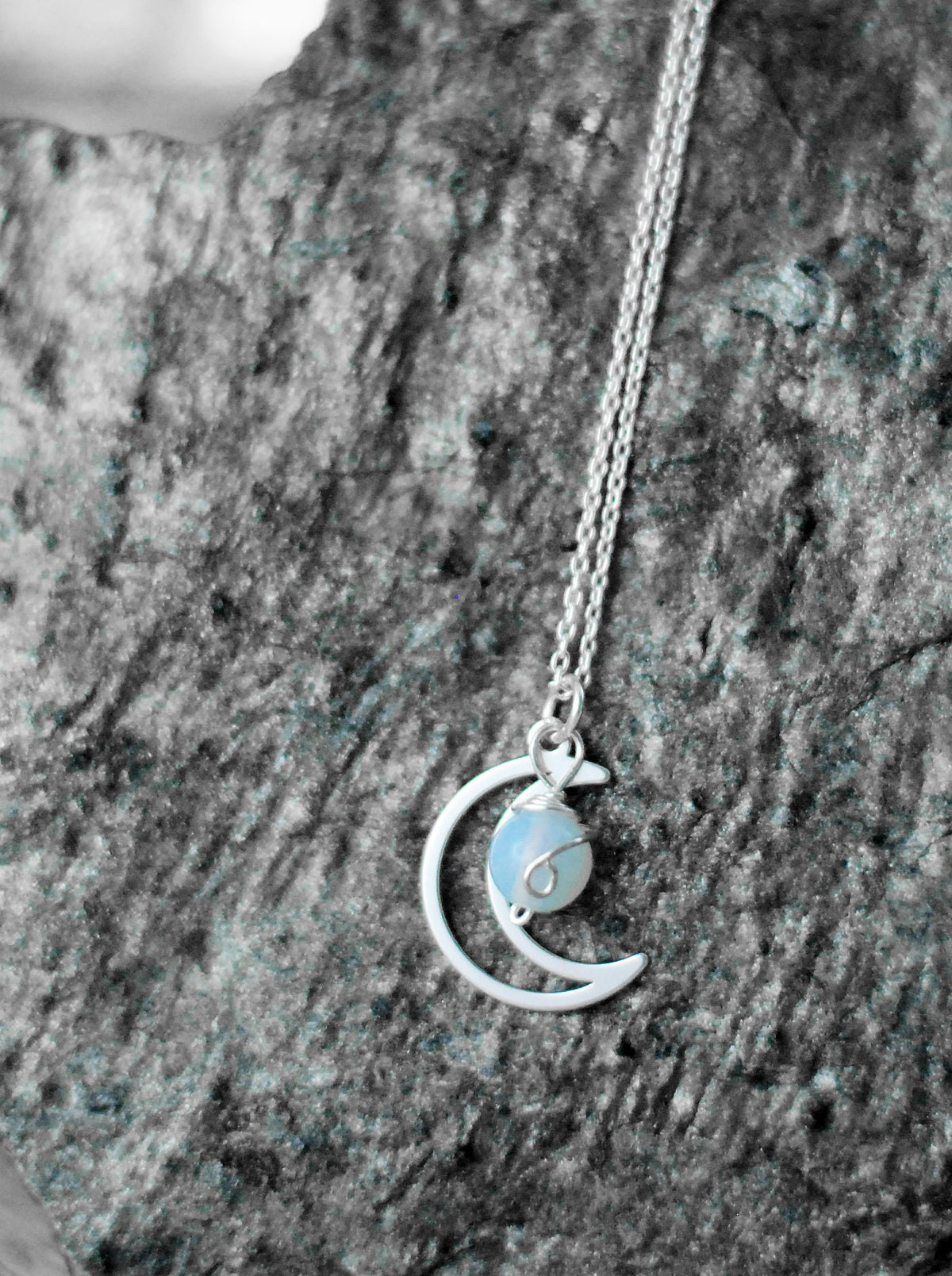 925er Silber Anhänger "Mondenschein" mit Mondstein - optional mit Kette
