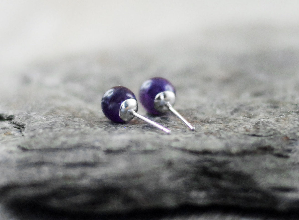 925er Silber Ohrstecker Amethyst