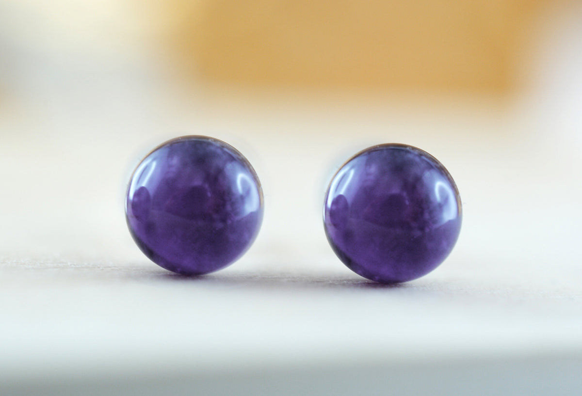 925er Silber Ohrstecker Amethyst
