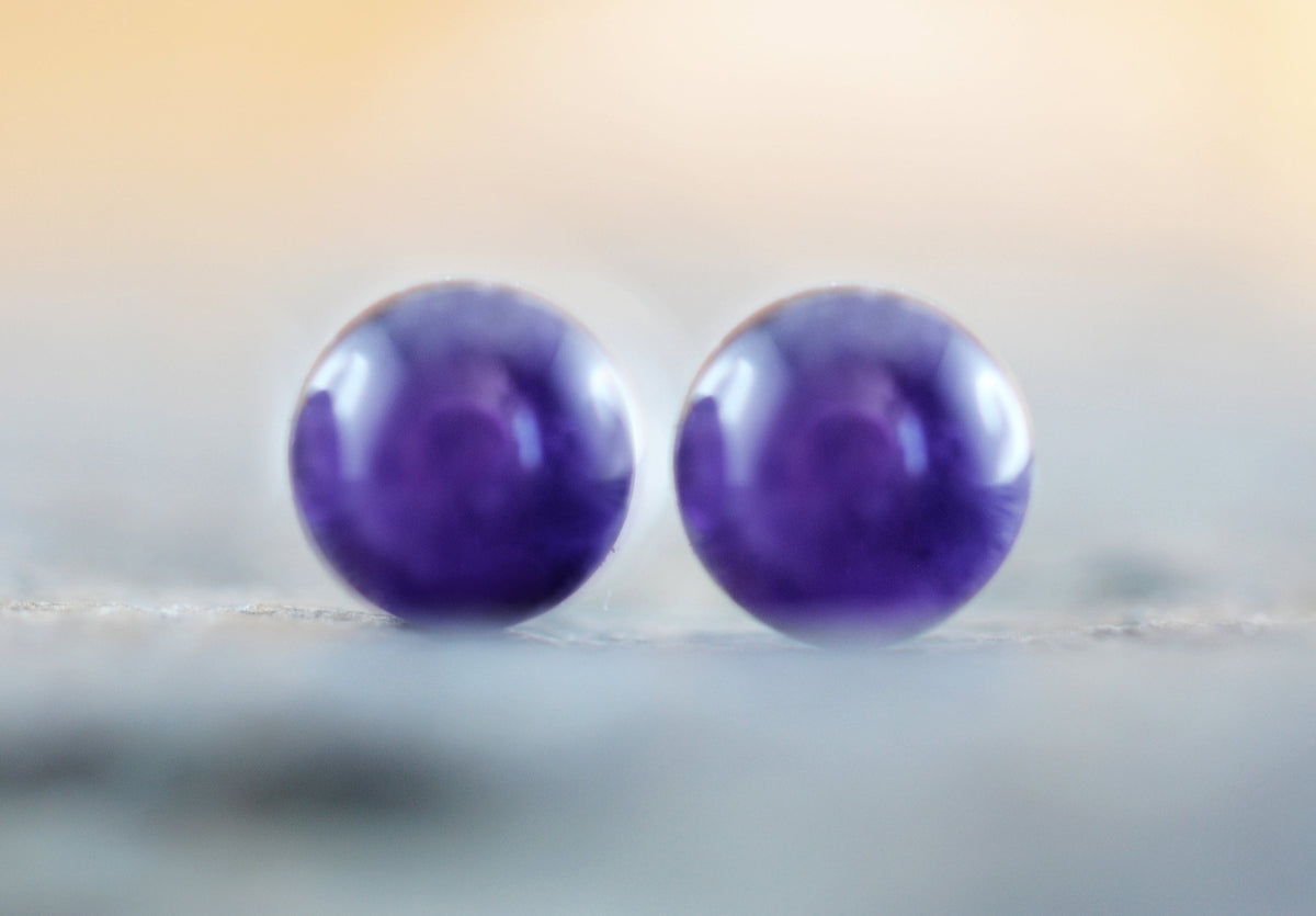 925er Silber Ohrstecker Amethyst