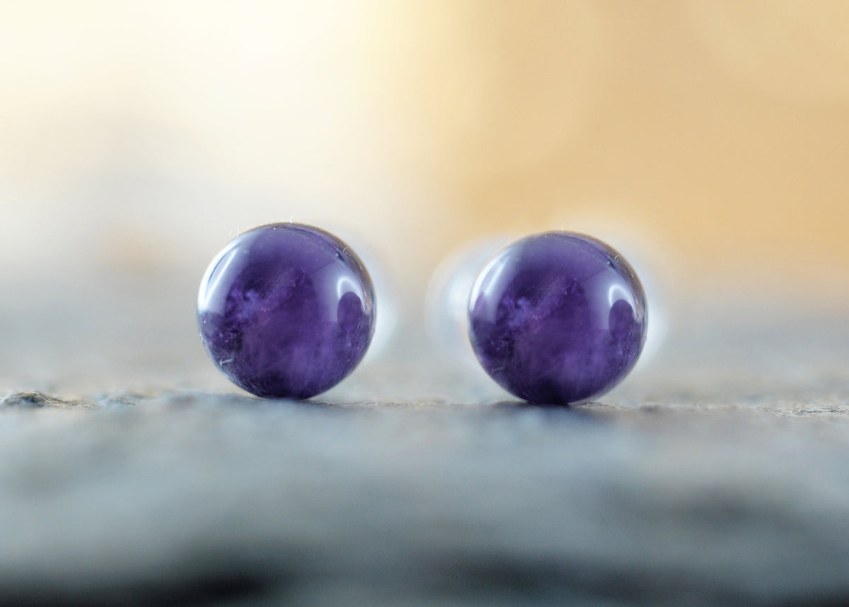 925er Silber Ohrstecker Amethyst