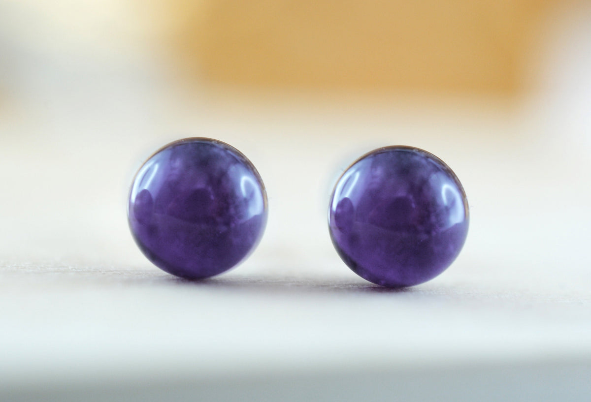 925er Silber Ohrstecker Amethyst