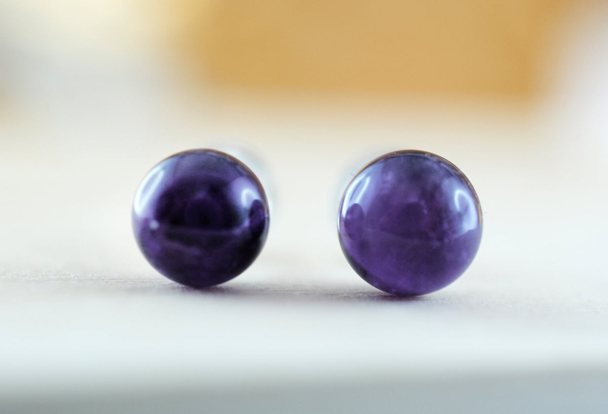 925er Silber Ohrstecker Amethyst
