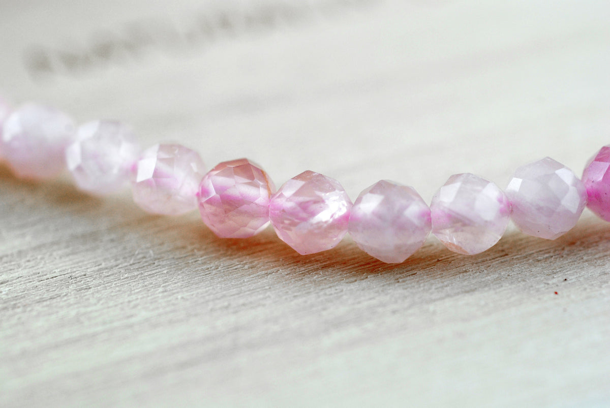 Rosenquarz Armband facettiert