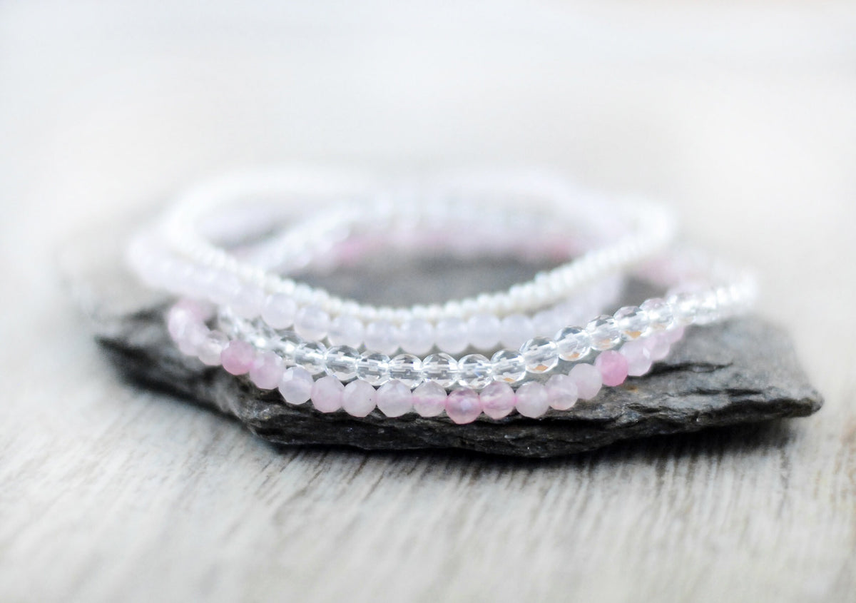 Rosenquarz Armband facettiert